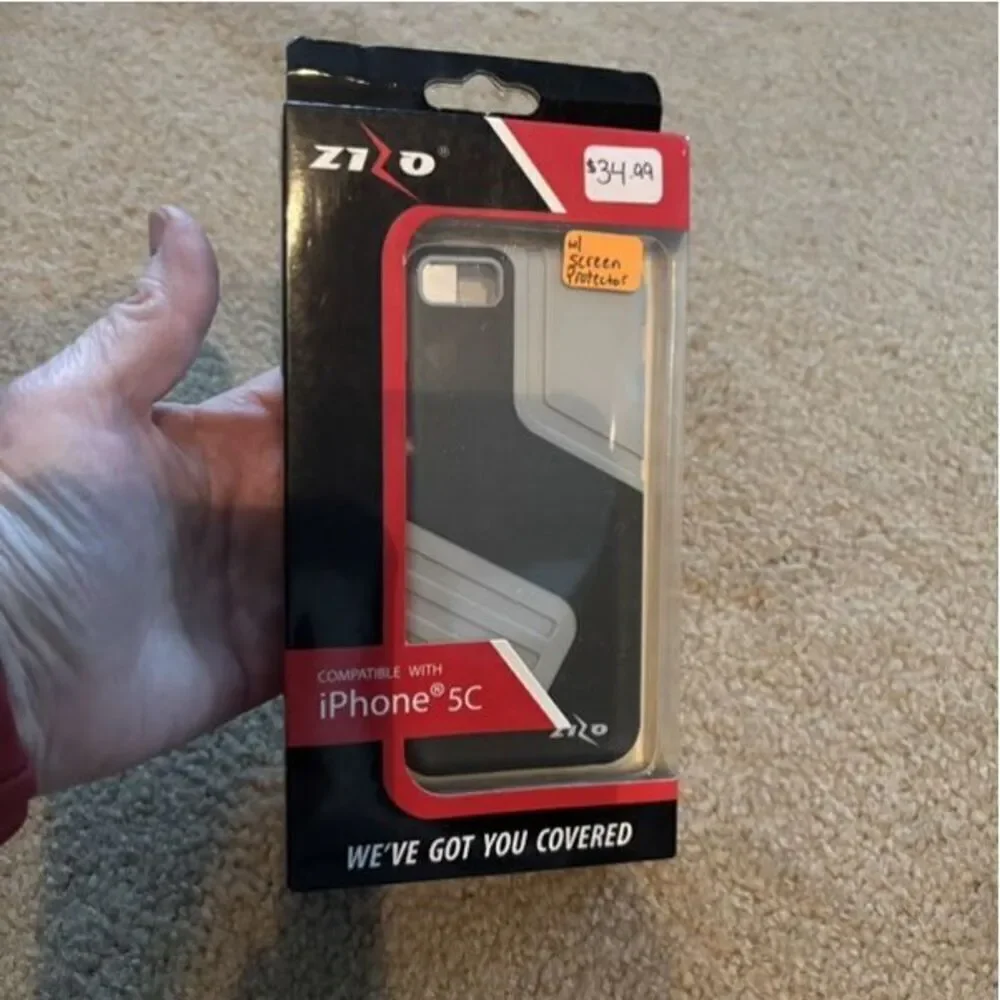 Zizo Rugged IPhone 5C Black & Gray Phone Case With Screen Protector *New*